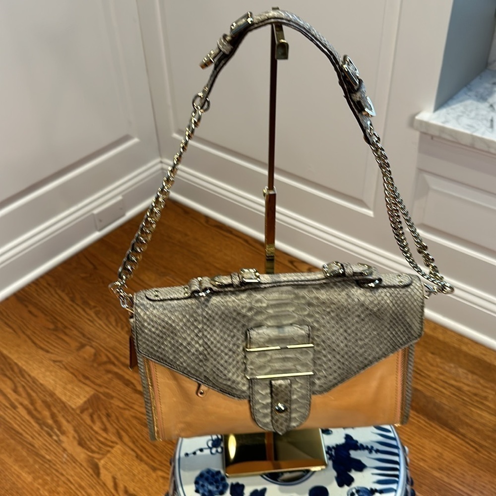 Rebecca Minkoff Collection Python Embossed Handba… - image 9